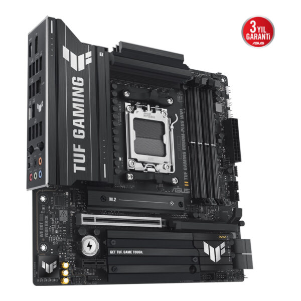 ASUS TUF GAMING B850M-PLUS WIFI AM5 DDR5 8000 WiFi 6E+BT AURA RGB 2.5GLAN mATX - Görsel 3