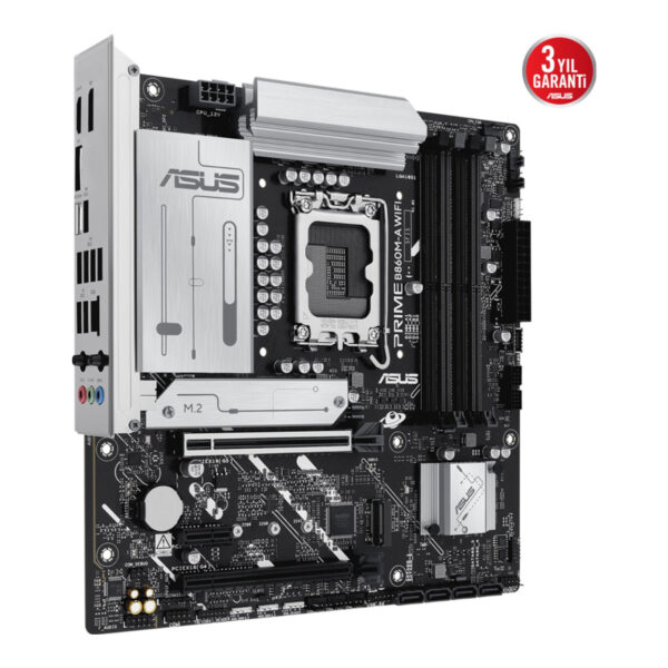 ASUS PRIME B860M-A WIFI LGA1851 DDR5 8666 WiFi 6E + BT AURA RGB 2.5Gbit LAN mATX - Görsel 5