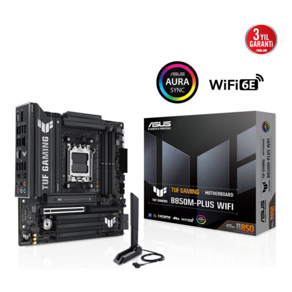 ASUS TUF GAMING B850M-PLUS WIFI AM5 DDR5 8000 WiFi 6E+BT AURA RGB 2.5GLAN mATX - Görsel 5