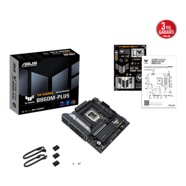 ASUS TUF GAMING B860M-PLUS LGA1851 DDR5 8800 Type-C 3x M2 AURA RGB 2.5Gbit LAN m - Görsel 5