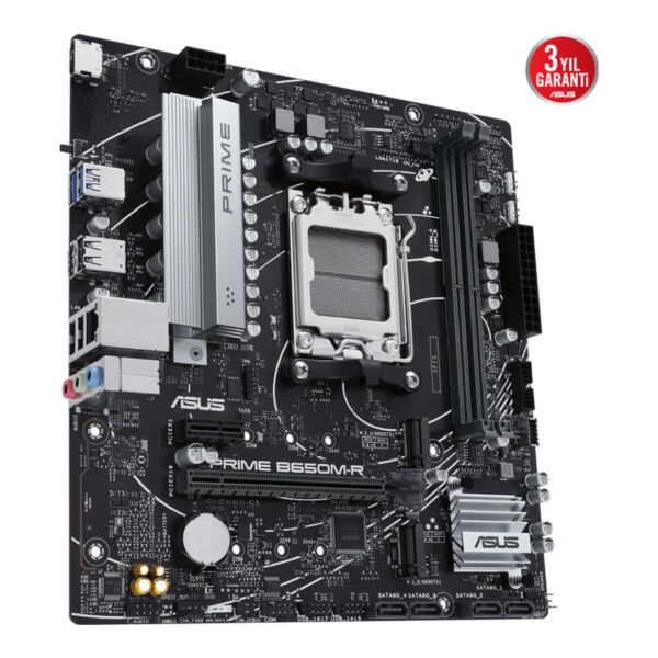 ASUS PRIME B650M-R AM5 DDR5 7200 HDMI 2xM2 AURA RGB 2.5GLAN mATX - Görsel 3