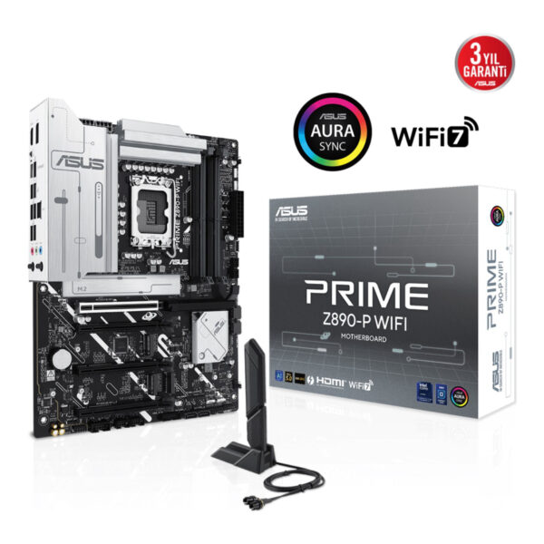 ASUS PRIME Z890-P WIFI LGA1851 DDR5 8400 USB4 4xM2 WiFi 7+BT ATX - Görsel 2