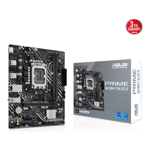 ASUS PRIME H610M-F D4 R2.0 LGA1700 DDR4 3200 HDMI M2 USB3.2 mATX - Görsel 4