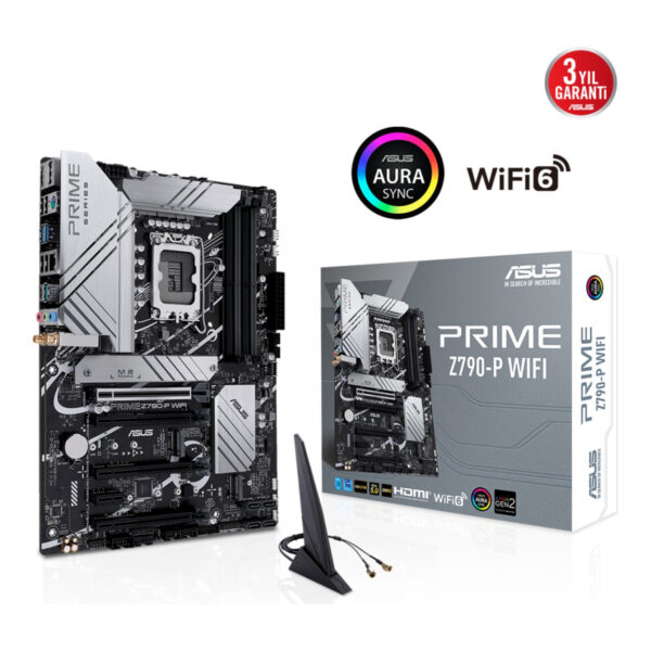 ASUS PRIME Z790-P WIFI LGA1700 DDR5 7200 DP HDMI 3xM2 USB3.2 AX WiFi+BT AURA ATX - Görsel 5