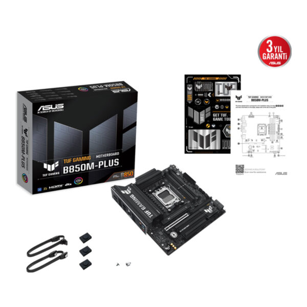 ASUS TUF GAMING B850M-PLUS AM5 DDR5 8000 AURA RGB 2.5GLAN mATX - Görsel 6