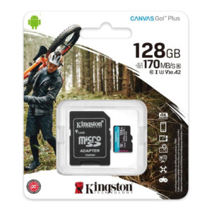 KINGSTON 128GB Canvas Go Plus MicroSDXC 170R A2 U3 V30 Card + Adapter