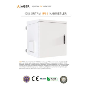 AGER Tek Cidar  07U W=600mm D=600mm 19'' IP66 Outdoor Duvar Tipi Kabinet