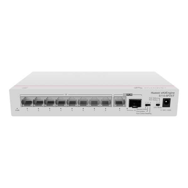 HUAWEI eKitEngine S110-8P2ST 8GE PoE Port (124W), 1GE Uplink, 1xSFP Switch