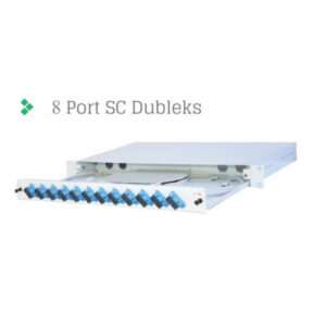 Full Set 8 Fiberli SM SC DX 1U Rack Tipi Fiber Panel