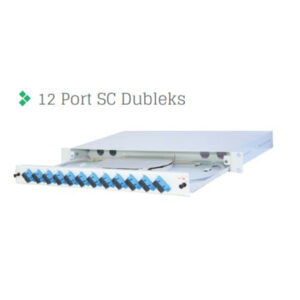 Full Set 12 Fiberli SM SC DX 1U Rack Tipi Fiber Panel