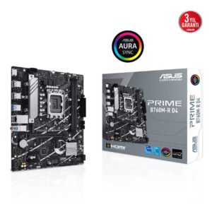 ASUS MB PRIME B760M-R D4 INTEL B760 LGA1700 DDR4 5333 HDMI 2x M2 USB3.2 AURA RG