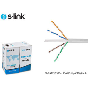 S-LINK SL-CAT657 CAT6 305m 23AWG Utp Gri Kablo