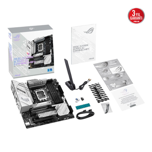 ASUS ROG STRIX B760-G GAMING WIFI 1700P DDR5 SES GLAN DP/HDMI SATA3 USB3.2 mATX - Görsel 2