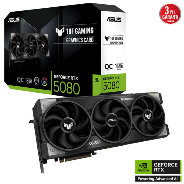 16 GB ASUS TUF-RTX5080-O16G-GAMING RTX 5080 GDDR7 256bit OC 2xHDMI 3xDP RGB DLSS - Görsel 2