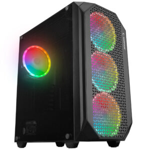 RAMPAGE ZUKO 600W 80+ BRONZE Siyah 4*14cm Rainbow Temperli Camlı ATX Mid-T Gamin