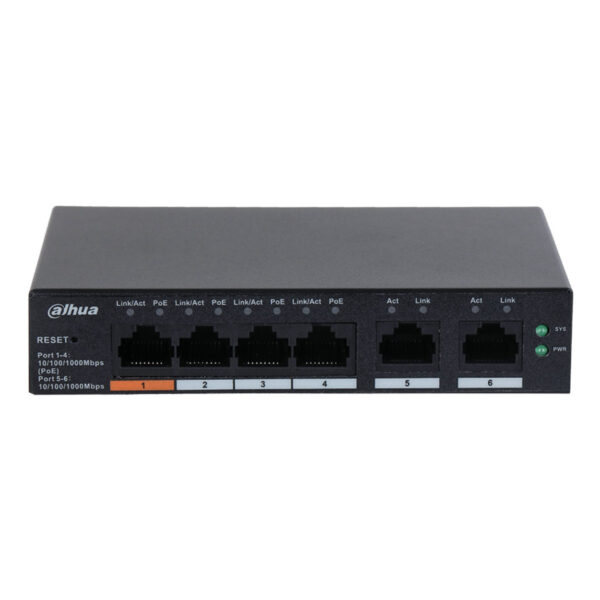 DAHUA CS4006-4GT-60 4GE PoE Port (60W), 2GE Uplink Cloud Managed Desktop Switch