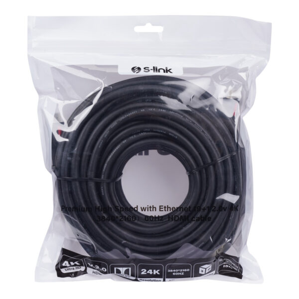 S-LINK SL-HDM4K25 19+1 HDMI to HDMI 25m v2.0 4K (3840*2160) 60Hz Kablo - Görsel 3