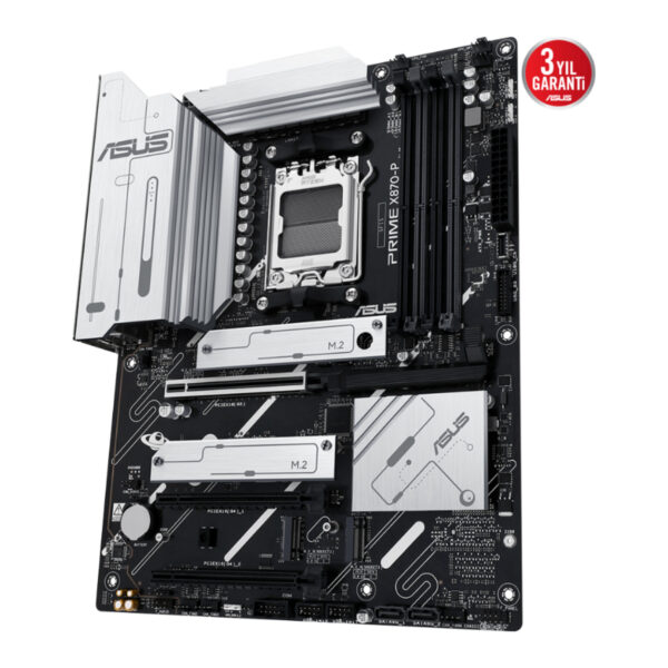 ASUS PRIME X870-P AMD X870 AM5 DDR5 8000 HDMI 2xUSB4 4x M2 USB3.2 AURA RGB 2.5Gb - Görsel 2