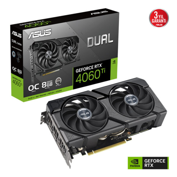 8 GB ASUS DUAL-RTX4060TI-O8G-EVO NVIDIA 128Bit GDDR6 (1xHDMI, 3xDP) - Görsel 3