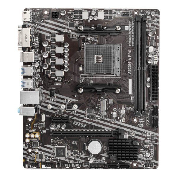 MSI A520M-A PRO AM4 DDR4 4600(OC) DVI HDMI M.2 USB3.2 mATX - Görsel 2
