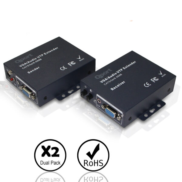 QPORT VGA EXTENDER CAT6 200M 2 Lİ PAKET (ADAPTÖR  DAHİL) (Q-VEX200) - Görsel 2