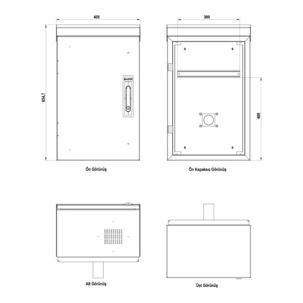 AGER MİNİMOBESE 400x250x600 ÇİFT CİDARLI OUTDOOR KABİNET+DİREK MONTAJ KİTİ - Görsel 3