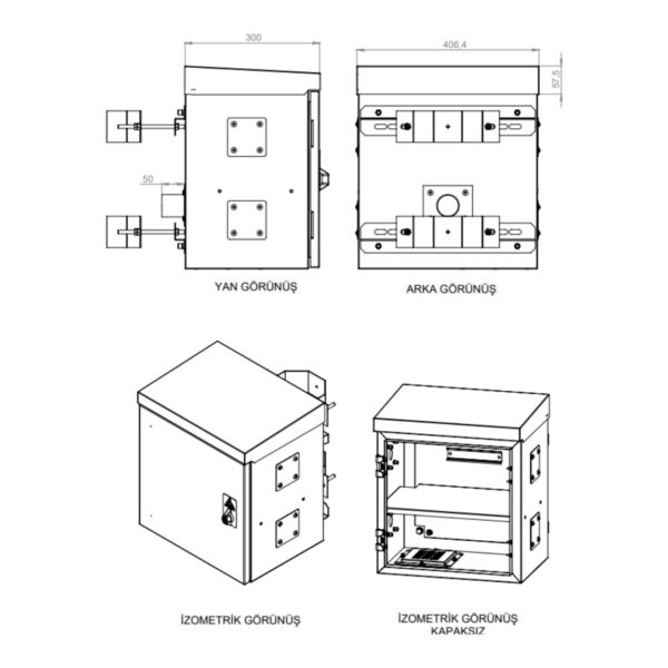 AGER MİNİMOBESE 400x300x400 ÇİFT CİDARLI OUTDOOR KABİNET+DİREK MONTAJ KİTİ - Görsel 2