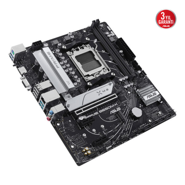 ASUS PRIME B650M-K AM5 DDR5 SES GLAN HDMI/VGA SATA3 USB3.2 mATX - Görsel 3