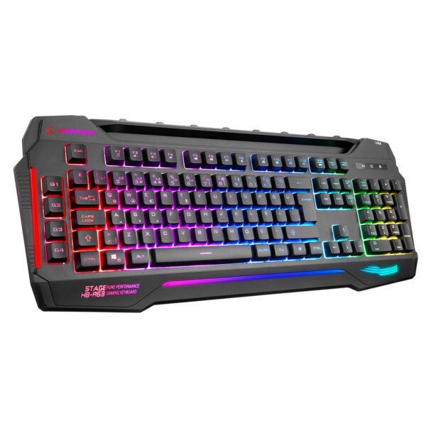 RAMPAGE KB-R63 STAGE 4 Makro Fonksiyon Sese Duyarlı Işıklı RGB Q USB Oyuncu Klav - Görsel 2