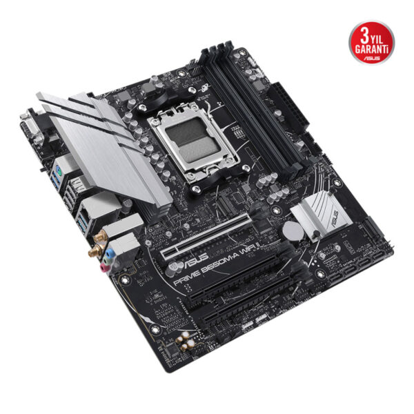 ASUS PRIME B650M-A WIFI II AMD B650 AM5 DDR5 6400 DP HDMI VGA Çift M2 USB3.2 AX - Görsel 3