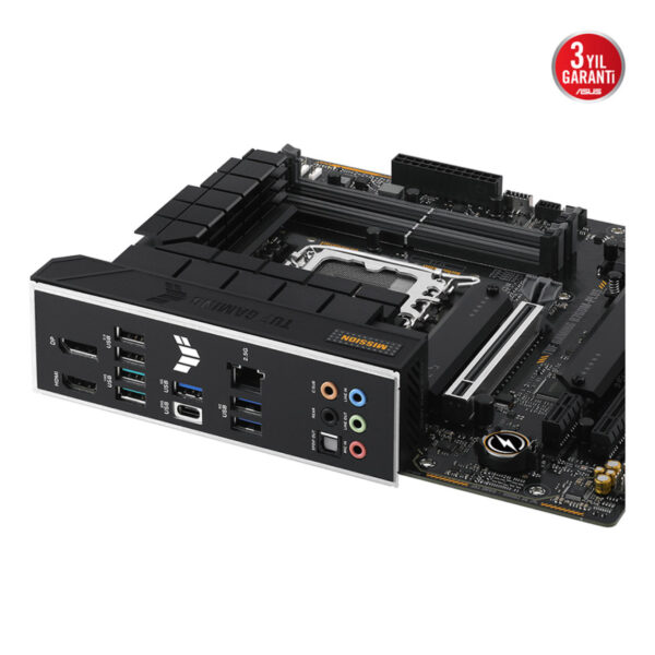 ASUS TUF GAMING B760M-PLUS Intel B760 LGA1700 DDR5 7200 HDMI 2x M2 USB3.2 AURA R - Görsel 4
