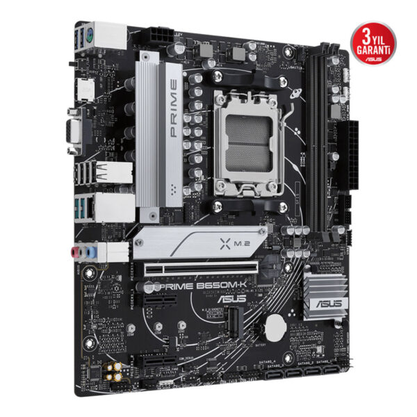 ASUS PRIME B650M-K AM5 DDR5 SES GLAN HDMI/VGA SATA3 USB3.2 mATX - Görsel 4