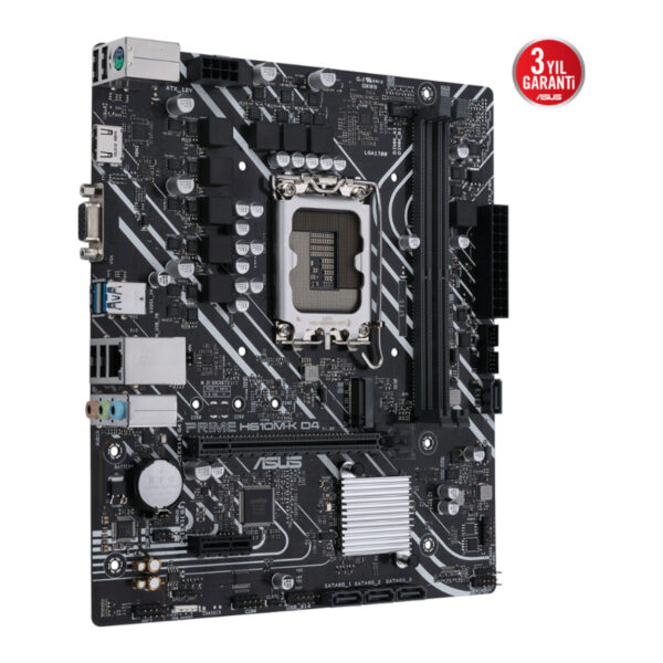 ASUS PRIME H610M-K D4 ARGB Intel H610 LGA1700 DDR4 3200 HDMI M2 USB3.2 AURA RGB