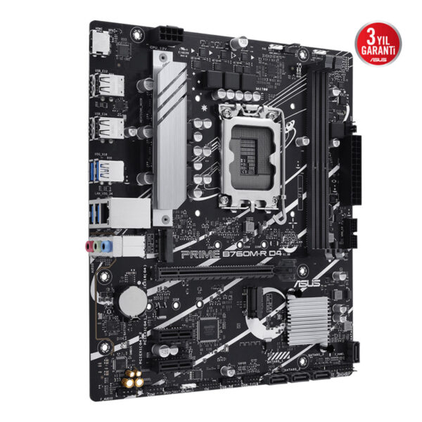 ASUS MB PRIME B760M-R D4 INTEL B760 LGA1700 DDR4 5333 HDMI 2x M2 USB3.2 AURA RG - Görsel 4