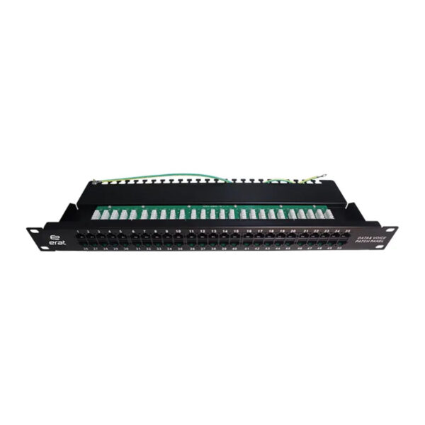 ERAT 50 Port Cat 3 ISDN Patch Panel Siyah Dolu