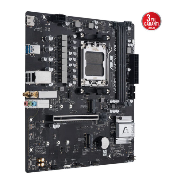 ASUS A620M-F GAMING WIFI AM5 DDR5 8000 HDMI 2xM2 WiFi6E+BT AURA RGB 2.5GLAN mATX - Görsel 6