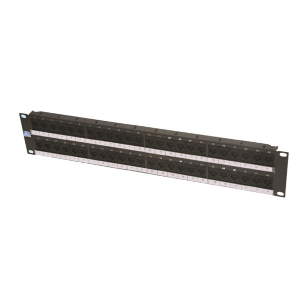 HCS 48 Port RJ-45 UTP CAT6 patch panel 19’’ , 110 IDC, 2u, T568 A/B, Dolu