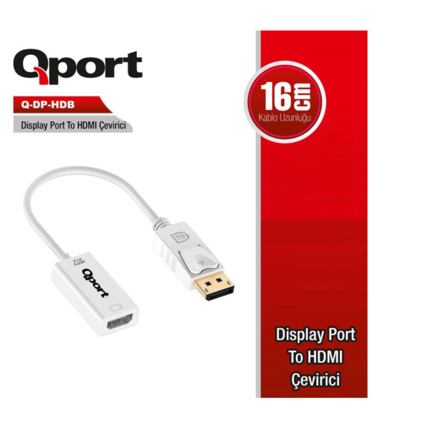 QPORT DISPLAY to HDMI ÇEVİRİCİ (Q-DP-HDB) - Görsel 2