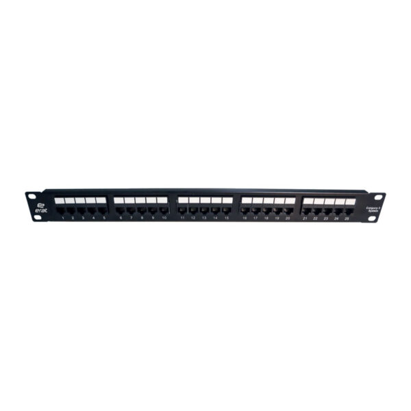 ERAT 25 Port Cat 3 ISDN Patch Panel Siyah Dolu