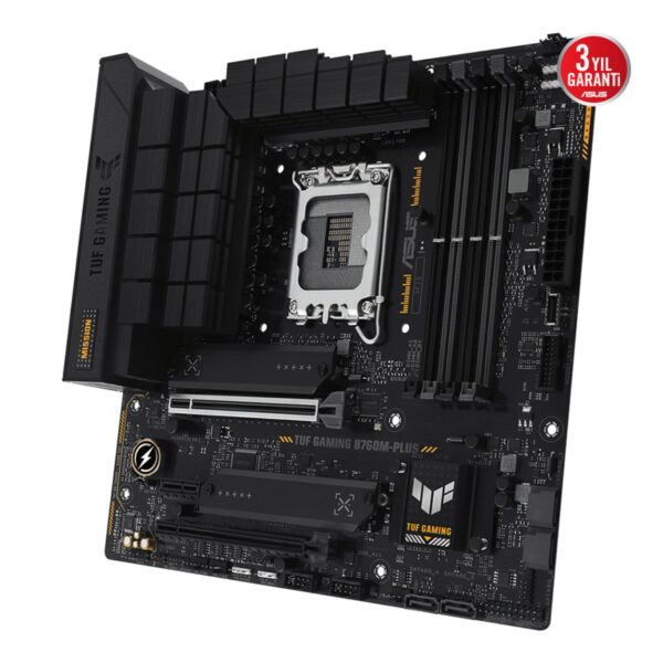 ASUS TUF GAMING B760M-PLUS Intel B760 LGA1700 DDR5 7200 HDMI 2x M2 USB3.2 AURA R - Görsel 6