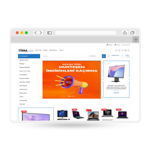 Kare Entegrasyonlu E-Ticaret Paketi Özel Template