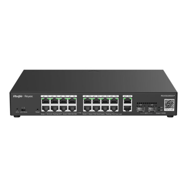 RUIJIE REYEE RG-ES220GS-P 16GE Port 250W Poe,2GE SFP, 2GE RJ45  Uplink Yönetile - Görsel 5