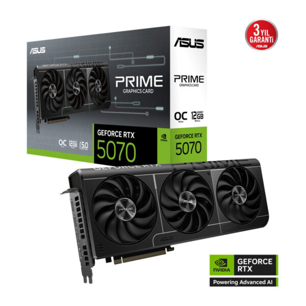 12 GB ASUS PRIME-RTX5070-O12G RTX 5070 GDDR7 192bit OC 1xHDMI 3xDP EKRAN KARTI - Görsel 5