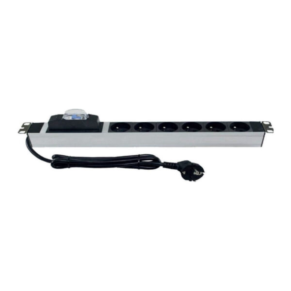 AGER 12xDIN49440 Soketli Schuko Grup Priz, 19'' 1U, 16U 2x16A  Aluminyum