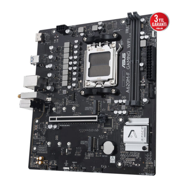 ASUS A620M-F GAMING WIFI AM5 DDR5 8000 HDMI 2xM2 WiFi6E+BT AURA RGB 2.5GLAN mATX - Görsel 7