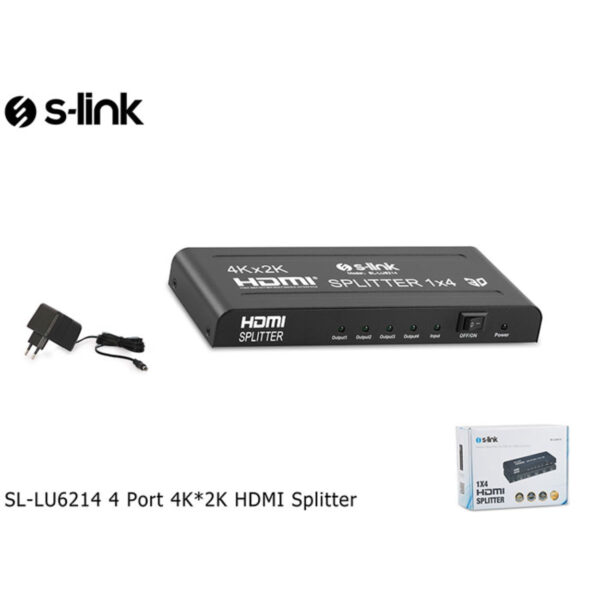 S-LINK SL-LU6214 4 PORT 4K+2K HDMI SPİITTER ÇOĞALTICI - Görsel 2