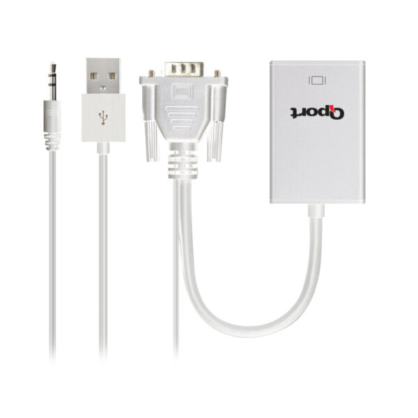 QPORT VGA to HDMI ÇEVİRİCİ + SES KABLOSU (VGA + HDMI -) (Q-VH) - Görsel 2