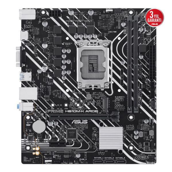 ASUS PRIME H610M-K ARGB LGA1700 DDR5 5600MHz M.2 HDMI mATX Anakart - Görsel 3