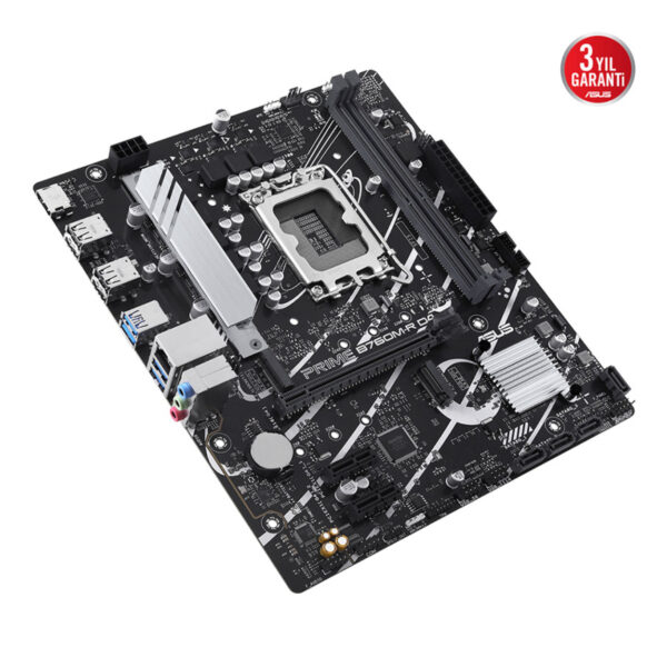 ASUS MB PRIME B760M-R D4 INTEL B760 LGA1700 DDR4 5333 HDMI 2x M2 USB3.2 AURA RG - Görsel 6