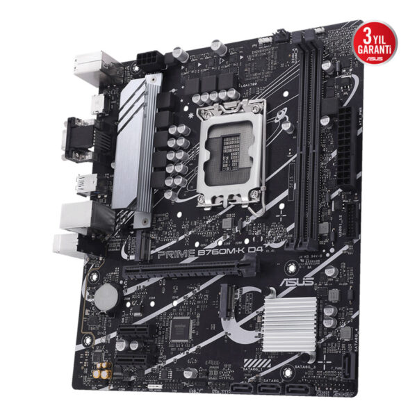 ASUS PRIME B760M-K D4 Intel B760 LGA1700 DDR4 5333 HDMI VGA 2x M2 USB3.2 AURA RG - Görsel 6